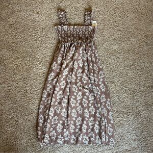 Altar'd State Brown and White Floral Dress